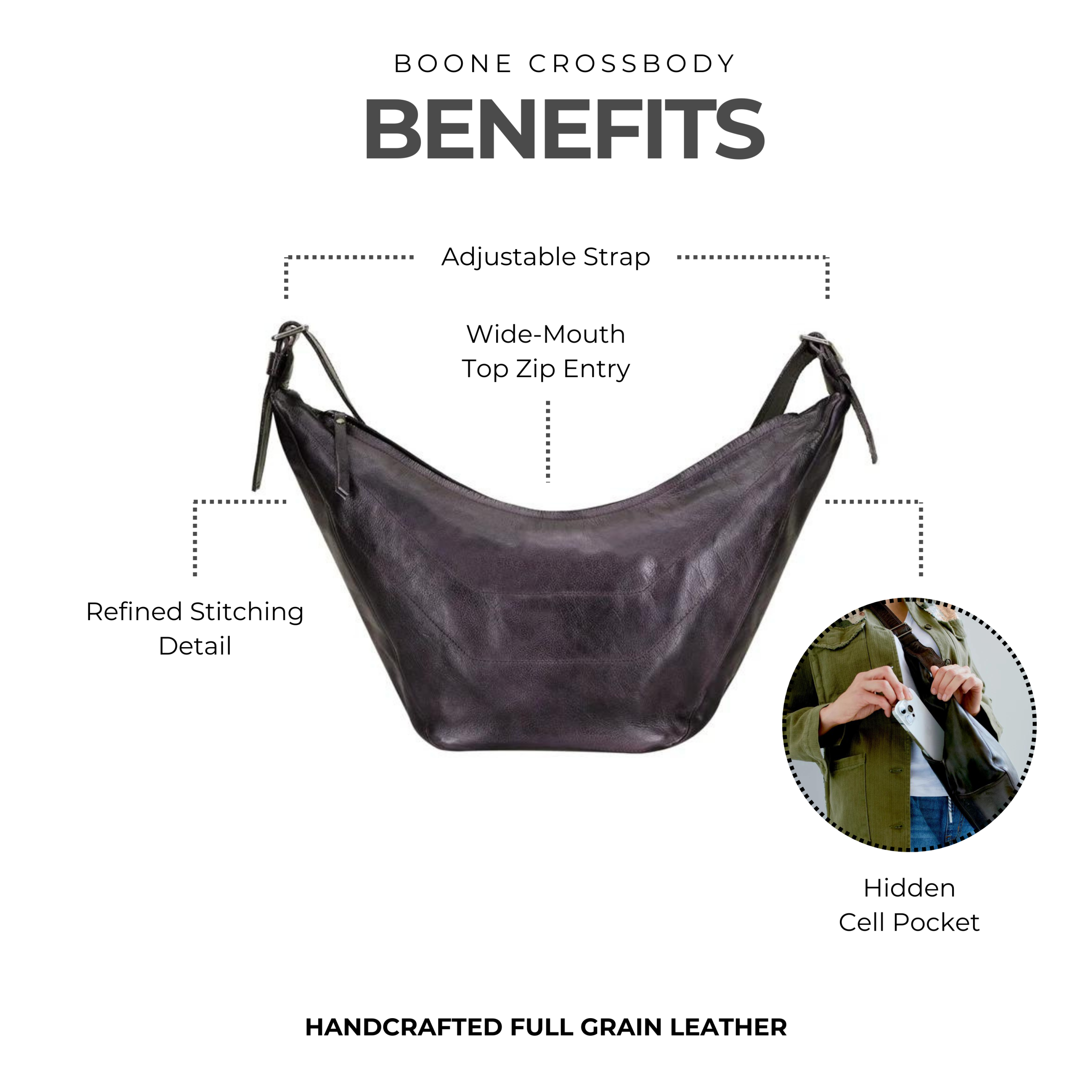 Boone Leather Sling Bag - Image 12